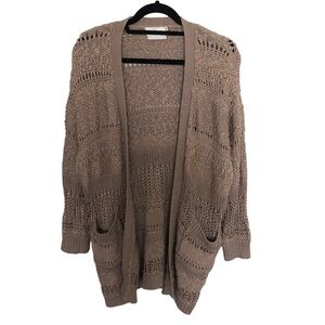 Lush Crotchet Open knit Slub Cardigan